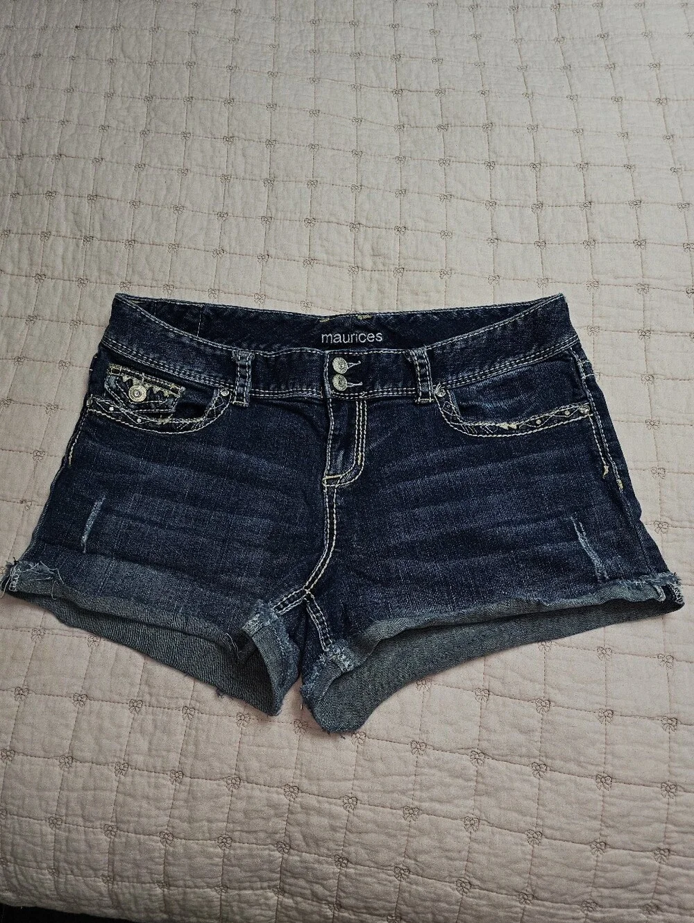 Women's Maurices Embroidered Jean Shorts Sz 13/14